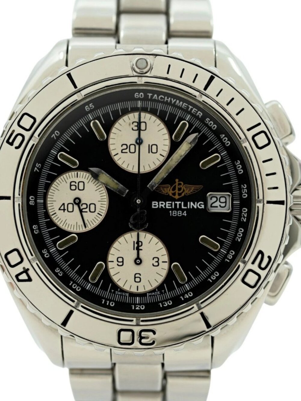 Breitling Men's 41mm Shark Black Dial Swiss Automatic Chrono Watch! Ref: A13051! - Picture 5 of 6